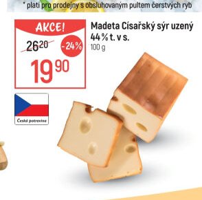 Madeta Císařský sýr uzený 44% t. v s.