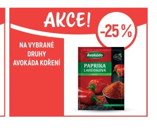 Na vybrané druhy Avokáda koření