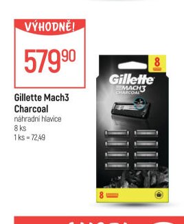Gillette Mach3 Charcoal náhradní hlavice