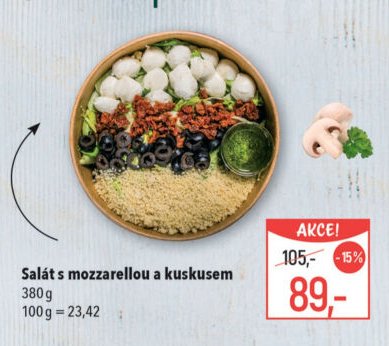 Salát s mozzarellou a kuskusem