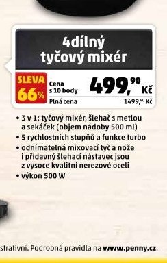 4dílný tyčový mixér