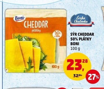 SÝR CHEDDAR 50% PLÁTKY BONI