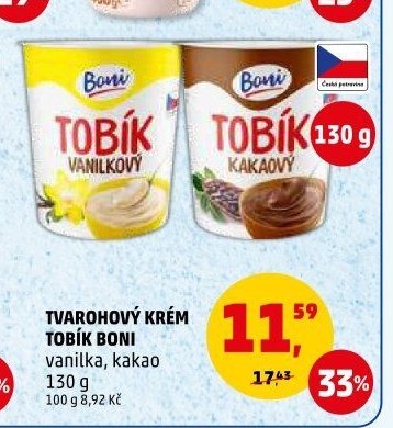 TVAROHOVÝ KRÉM TOBÍK BONI vanilka, kakao