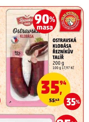 Ostravská klobása Řezníkův talíř