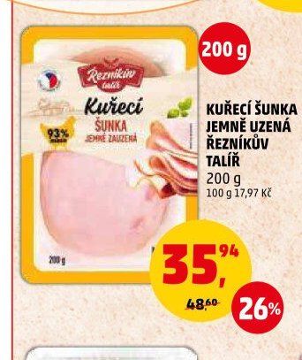 Kuřecí šunka jemně uzená Řezníkův talíř