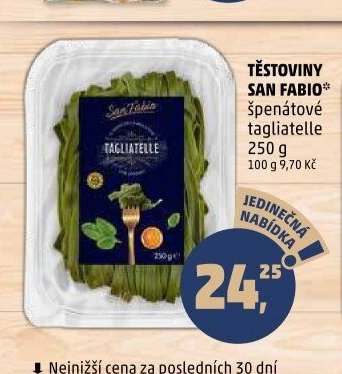 Těstoviny San Fabio špenátové tagliatelle