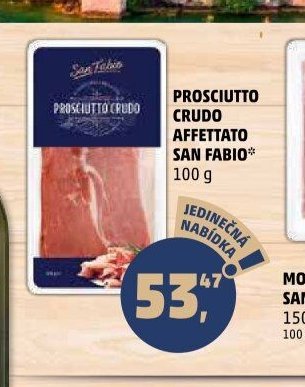 PROSCIUTTO CRUDO AFFETTATO SAN FABIO 100 g
