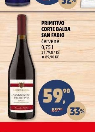PRIMITIVO CORTE BALDA SAN FABIO červené 0,75 l
