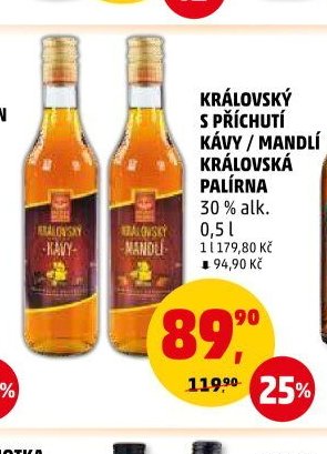 Královský s příchutí kávy / mandlí Královská palírna