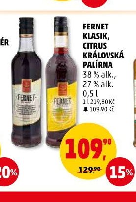 Fernet Klasik, Citrus Královská palírna