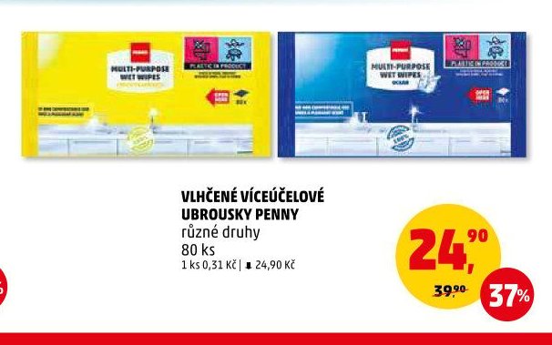 VLHČENÉ VÍCEÚČELOVÉ UBROUSKY PENNY