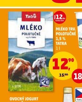 Mléko polotučné Tatra 1 l
