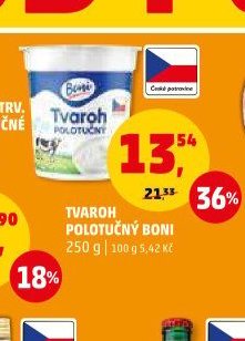 Tvaroh polotučný Boni 250 g