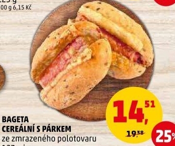 Bageta cereální s párkem