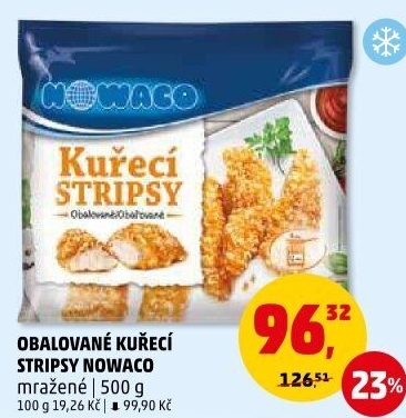 Kuřecí stripsy mražené Nowaco