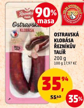 Ostravská klobása Řezníkův talíř