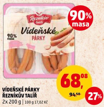 Párky vídeňské Řezníkův talíř