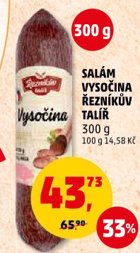 Salám Vysočina Řezníkův talíř