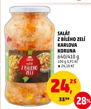 Salát z bílého zelí Karlova Koruna