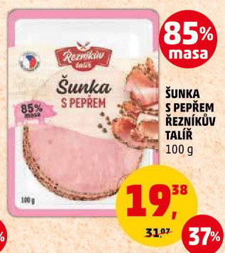 Šunka s pepřovým dekorem Řezníkův talíř