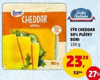 Sýr Cheddar 50% Boni