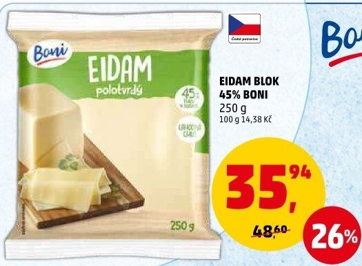 Sýr Eidam 45% Boni