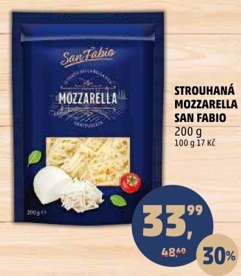 Sýr Mozzarella strouhaná San Fabio