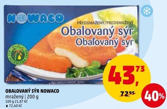 Sýr obalovaný mražený Nowaco