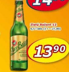 Pivo světlý ležák 12° Zlatý Bažant