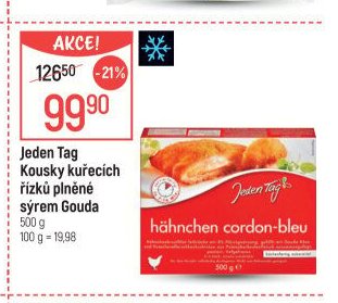 Jeden Tag Kousky kuřecích řízků plněné sýrem Gouda