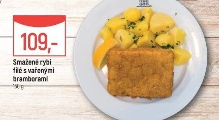 Smažené rybí filé s vařenými bramborami