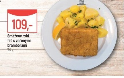 Smažené rybí filé s vařenými bramborami
