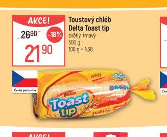 Toastový chléb Delta Toast tip