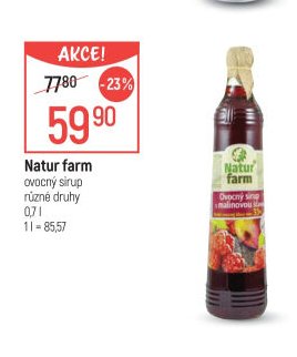 Natur farm ovocný sirup různé druhy