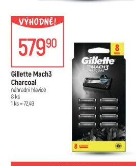 Gillette Mach3 Charcoal náhradní hlavice