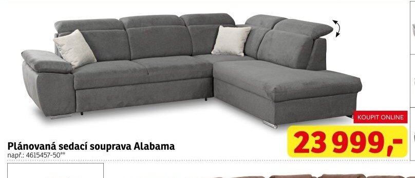 Plánovaná sedací souprava Alabama - ASKO akcniletaky.com