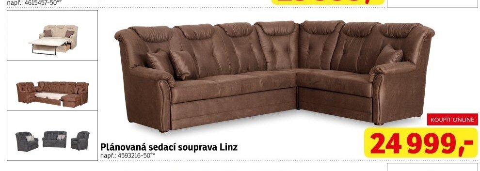 Plánovaná sedací souprava Linz - ASKO akcniletaky.com