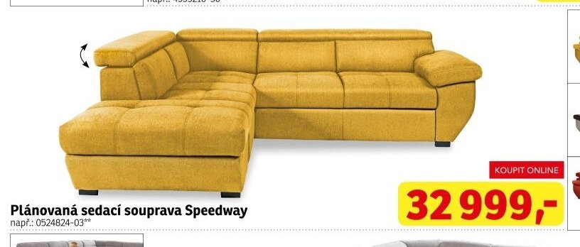 Plánovaná sedací souprava Speedway - ASKO akcniletaky.com