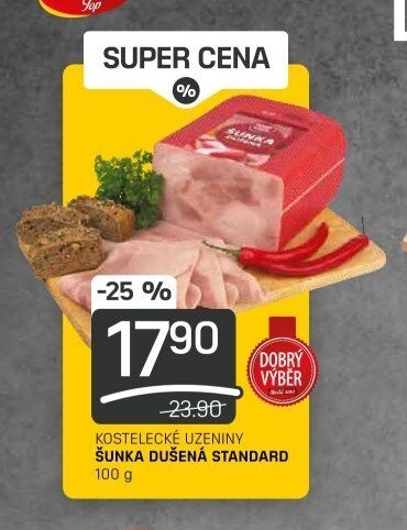 KOSTELECKÉ UZENINY ŠUNKA DUŠENÁ STANDARD