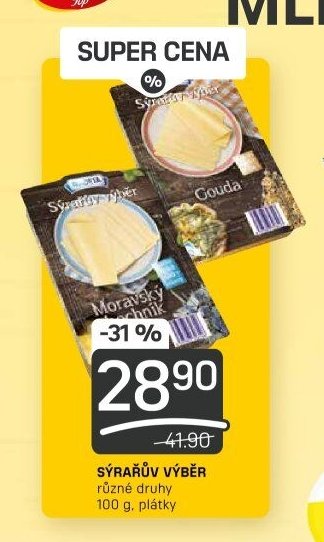 SÝRAŘŮV VÝBĚR různé druhy 100 g, plátky