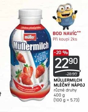 MÜLLERMILCH MLÉČNÝ NÁPOJ různé druhy 400 g
