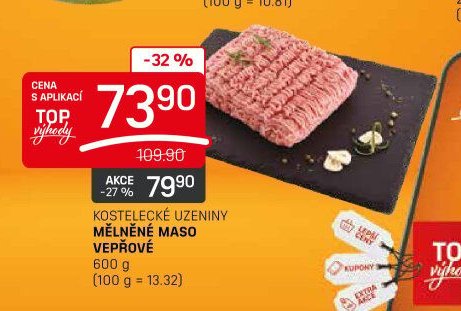 KOSTELECKÉ UZENINY MĚLNĚNÉ MASO VEPŘOVÉ