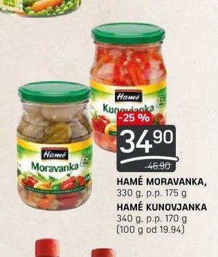 HAMÉ MORAVANKA, HAMÉ KUNOVJANKA