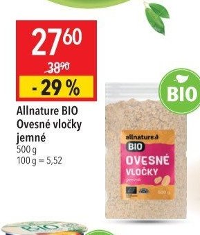 Allnature BIO Ovesné vločky jemné