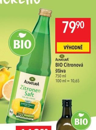 ALNATURA BIO Citronová šťáva