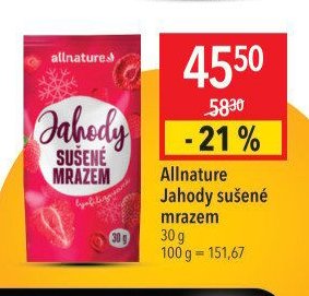 Allnature Jahody sušené mrazem 30 g