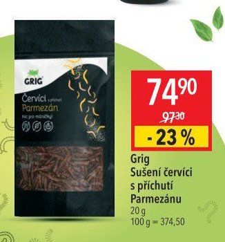 Grig Sušení červíci s příchutí Parmezánu 20 g