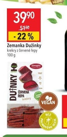Zemanka Dužinky krekry z červené řepy 100g