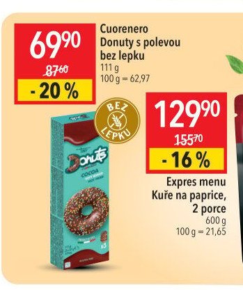 Cuorenero Donuty s polevou bez lepku