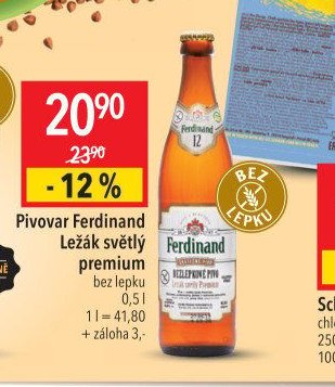 Pivovar Ferdinand Ležák světlý premium bez lepku